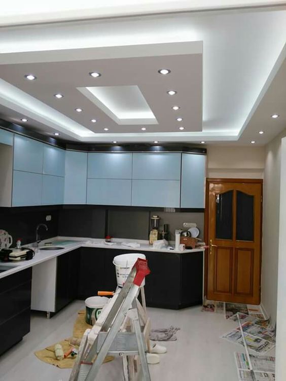 How to make a false ceiling design with lighting for kitchen 2018 .