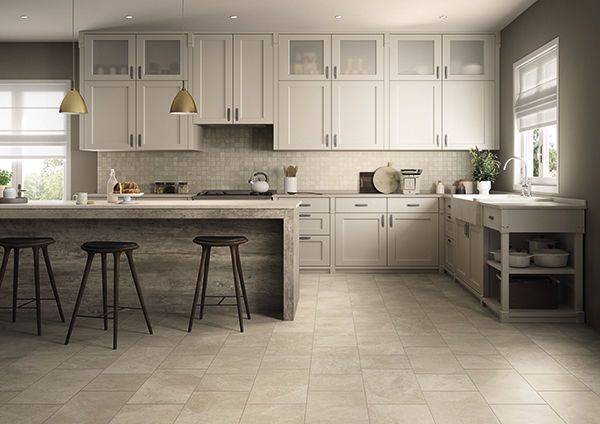 off white kitchen floor tile - Google Search | Modern kitchen .