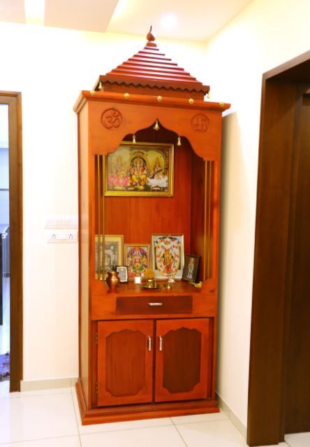 Small Pooja Cabinet Designs and Ideas - Home Makeover | Pooja room .