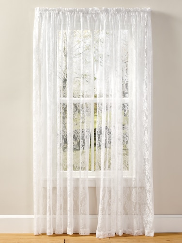 Elegant Lace Curtain Panel with Floral Desi