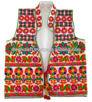 Gujarati Satin Embroidery Ladies Vests-waistcoats-jacket-navratri .