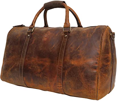 Amazon.com | Handmade Extra Strong Buffalo Leather Duffel Bags For .