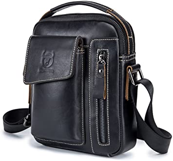 Amazon.com | Genuine Leather Men Bags Small Shoulder Crossbody Bag .