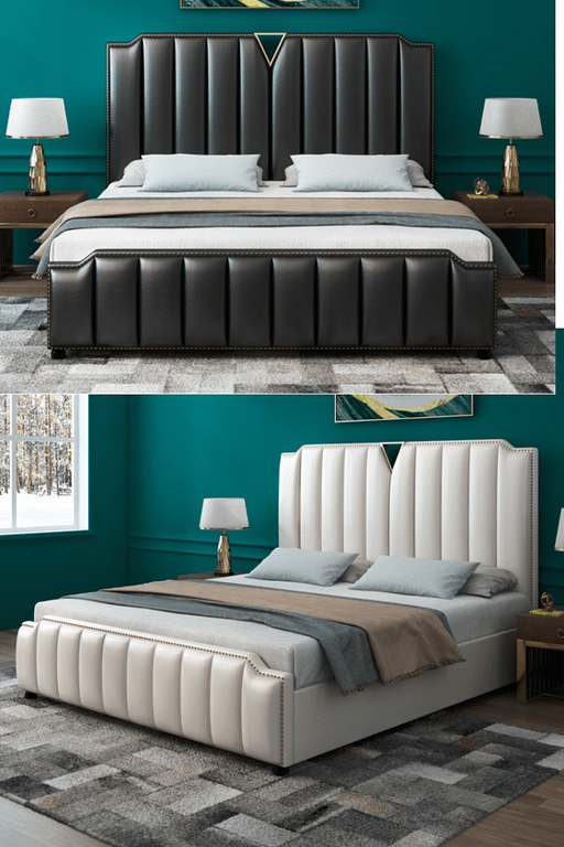 Take a peek at these beautiful leather bed frame designs to make .