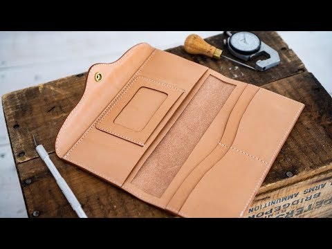 Making a Women's Leather Long Wallet - YouTu