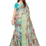 Buy AKHILAM Women's Linen Saree With Blouse Piece (BGBLT80001 .