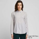 WOMEN Rayon Striped Long Sleeve Blouse - Shirts & Blouses - TOPS .