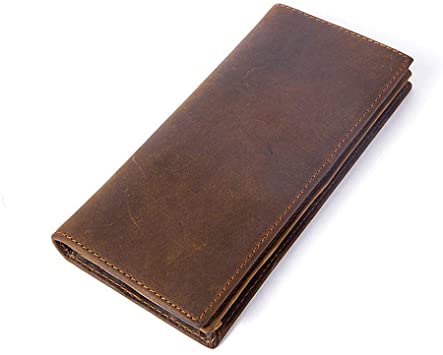 Amazon.com: Men's Long Wallets Vintage Genuine Leather Bifold .