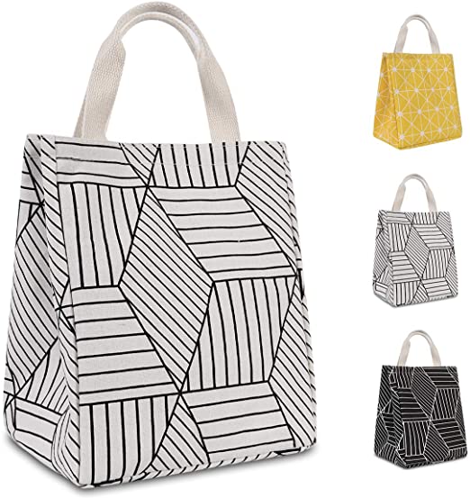 Amazon.com: HOMESPON Reusable Lunch Bags Printed Canvas Fabric .