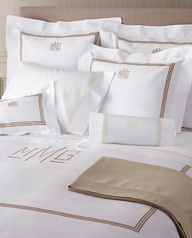 3 Line Embroidered and Monogram Pique Bed Linens with Coordinating .