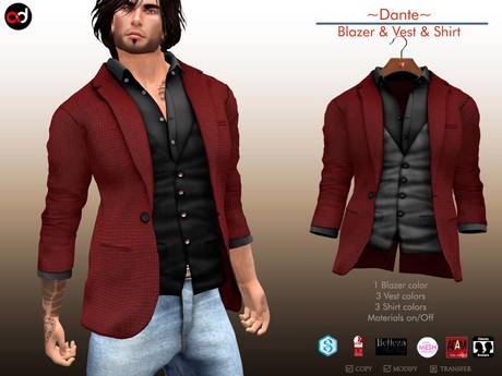 Second Life Marketplace - A&D Clothing - Blazer -Dante- Maro