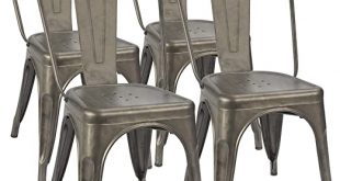 Amazon.com: Furmax Metal Dining Chair Indoor-Outdoor Use Stackable .