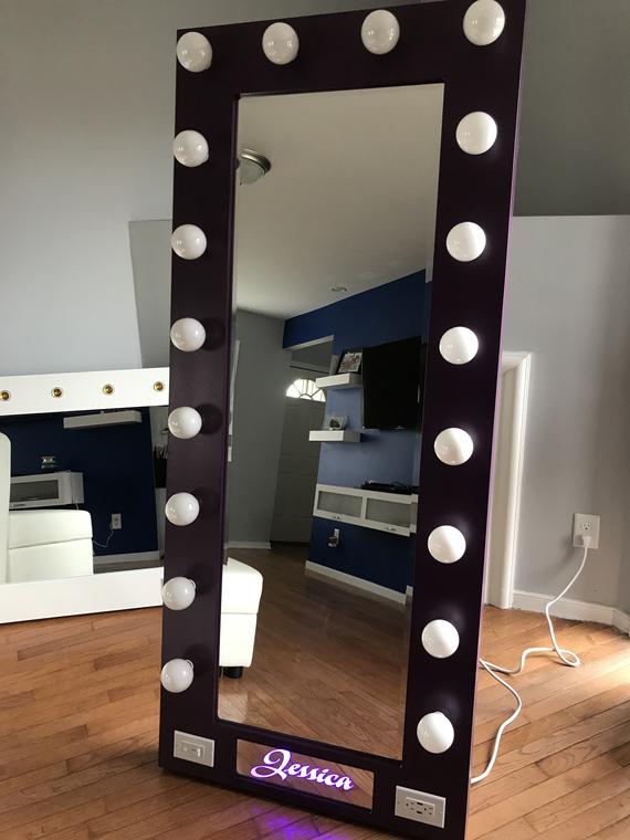 Full Length Mirror with lights and name | Et