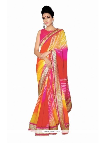 Georgette Multi Colour Designer Saree at Rs 2640/piece | Jassian .