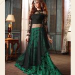 Black And Green Floor Length Net Designer Salwar Kame