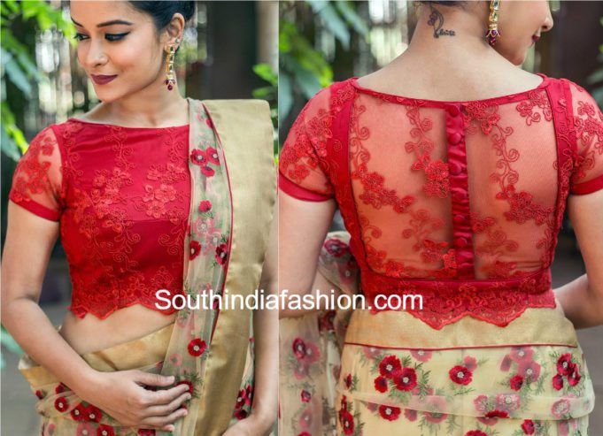 Net Saree Blouse Neck Designs: Stylish and Trendy Neck Designs for Net Saree Blouses