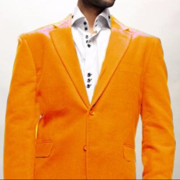 Roy Bradley Suits & Blazers | Mens Orange Velvet Blazer 2button .