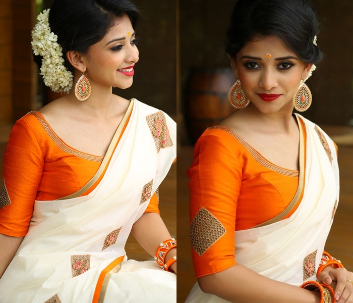 Find Pretty Orange Blouse Designs For Sarees Here • Keep Me Styli