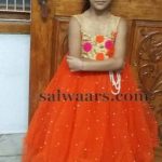 Two Layers Orange Frock (With images) | Kids designer dresses .