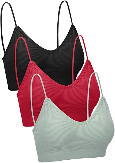Boao 3 Pieces V Neck Tube Top Bra Seamless Padded Camisole Bandeau .
