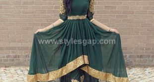 Frocks- Pakistani Waist Belt Dresses Designs (3) - StylesGap.c