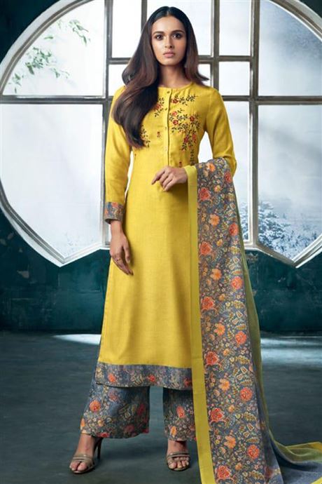 Wholesale Catalogue Of Ethnic Embroidered Palazzo Salwar Suits .