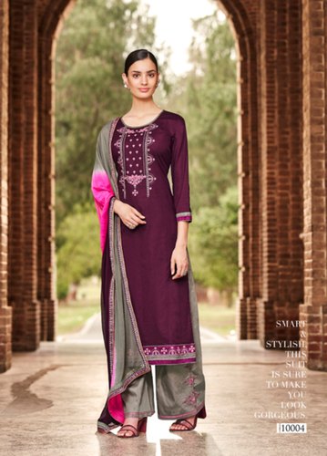 Unstitched Ladies Designer Pure Cotton Palazzo Salwar Suit, Rs 649 .