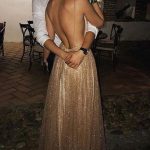 Spaghetti Strap Backless Sequins Prom Dress, Sexy Sparkly V Neck .