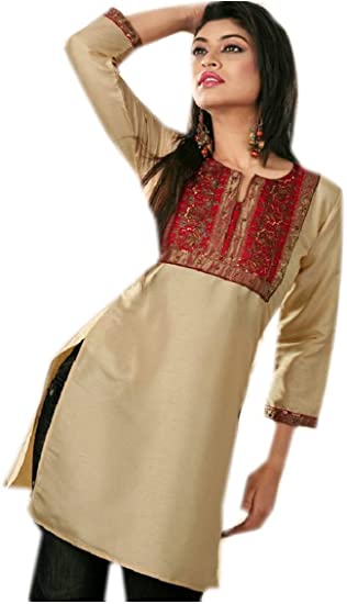 Jayayamala Party Wear Tunic Silk Cotton Embroidered Dress Tunic at .