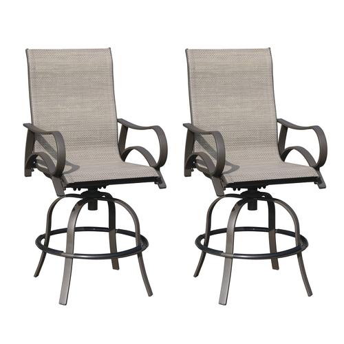 Backyard Creations® Camden Swivel High Dining Patio Chair - 2 Pack .