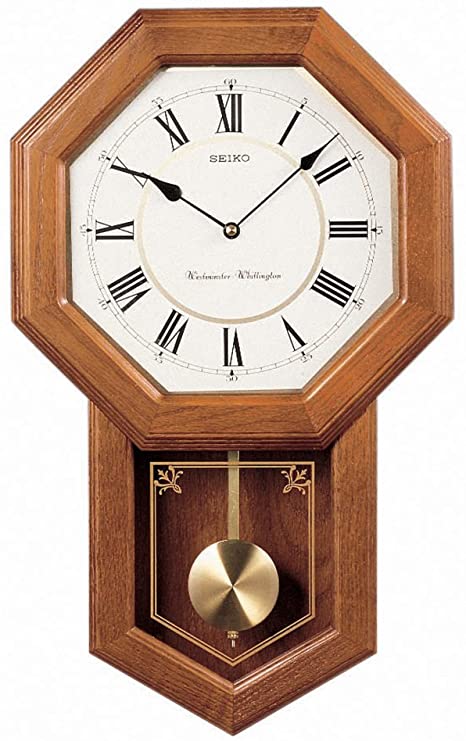 Amazon.com: Seiko Light Oak Traditional Schoolhouse Wall Clock .