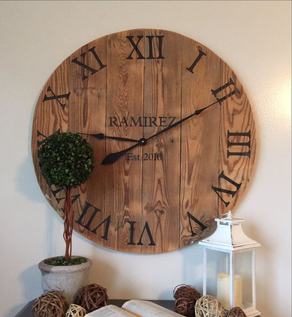 25"/30" - Wedding gift - Custom - Large wooden wall clock .