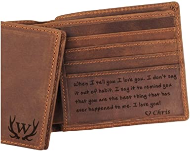 Amazon.com: 3 Choices, Custom Mens Leather Wallet, Engraved Wallet .