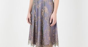 Petite Kristen Dress in Bronze and Violet Lace by Nancy Mac - Bomb .