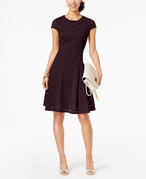 Alfani Petite Lace Fit & Flare Dress, Created for Macy's & Reviews .
