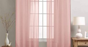 Amazon.com: jinchan Sheer Curtains Pink 95 inches Long for Bedroom .