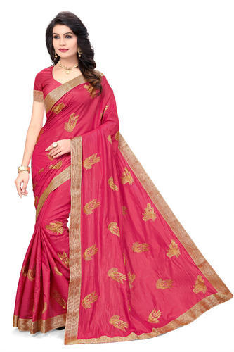 Self Design Pure Silk Pink Saree with Blouse Piece, Rs 750 /piece .