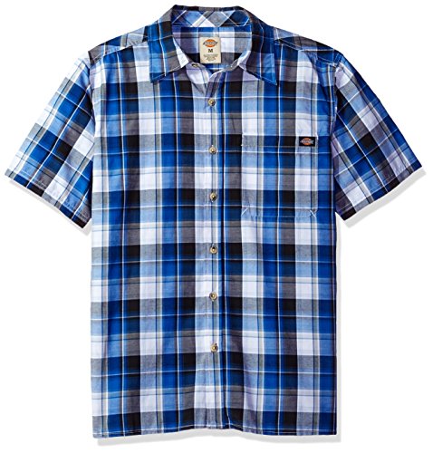 Dickies Men's Short Sleeve Square Bottom Plaid Shirt | The Men Shir