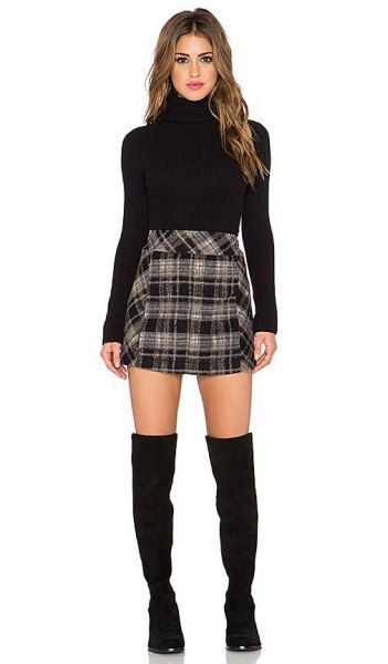 How to Style Black and White Plaid Skirt: Outfit Ideas (With .