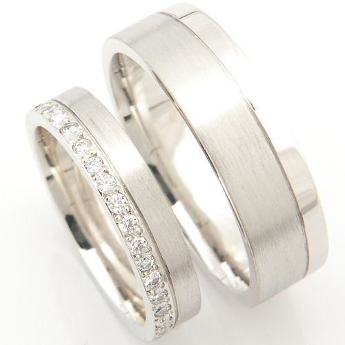 Platinum Matching Pair of Wedding Rings -Designed to compliment .