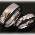 Platinum Wedding Rings FT385 Polished with 0,20ct Diamo