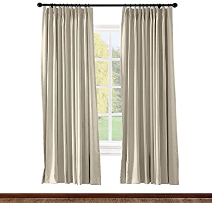 Amazon.com: ChadMade Pinch Pleated Curtain Solid Thermal Insulated .