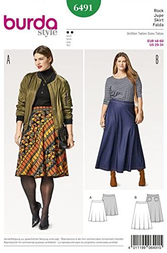 Amazon.com: Burda Ladies Easy Plus Size Sewing Pattern 6491 Flared .