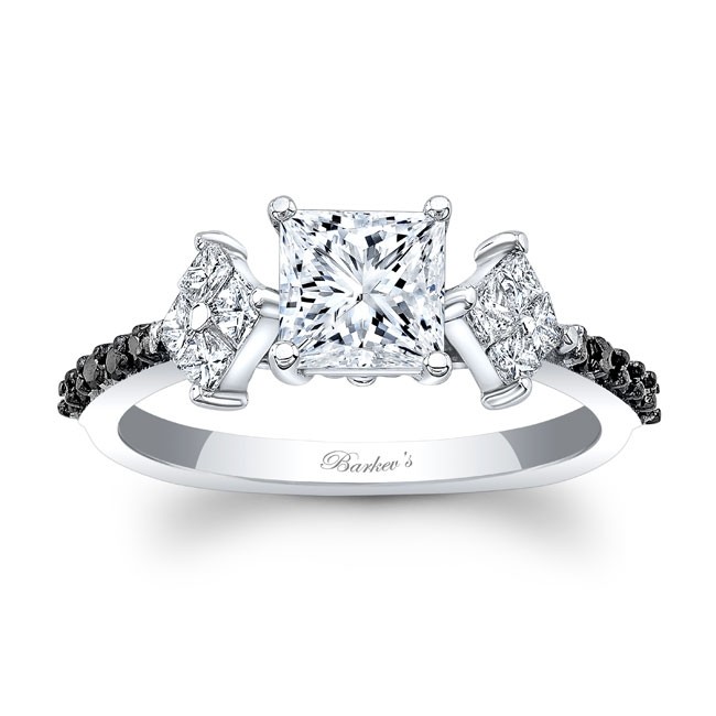 Barkev's Black Diamond Princess Cut Engagement Ring 8084LBK | Barkev