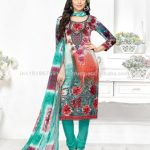 2017 Latest Design Beige And Green Colored Leon Printed Salwar .