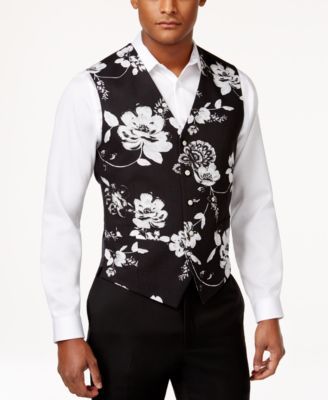 Tallia Men's Slim-Fit Floral-Print Vest | Slim fit men, Printed .