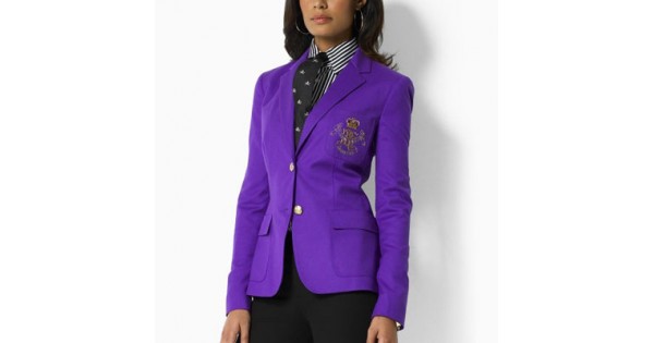 Ralph Lauren Womens 2009 Crested Blazer in Purple for che