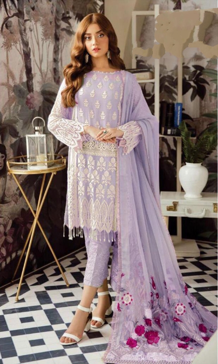 Buy Trendy Purple Colored Georgette With Embroidered Sequence Work .