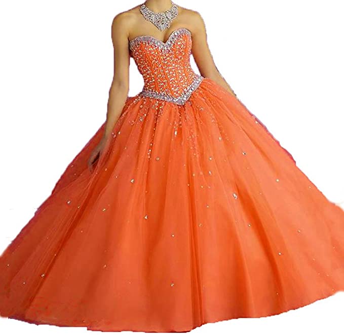Dearta Women's Sequins Crystals Ball Gown Quinceanera Dresses .