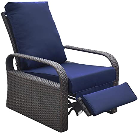 Amazon.com : Outdoor Recliner Outdoor Wicker Recliner Chair with .